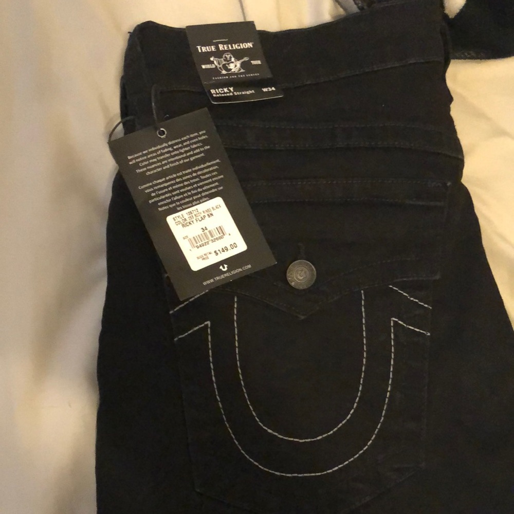 True Religion Black Ricky Jeans